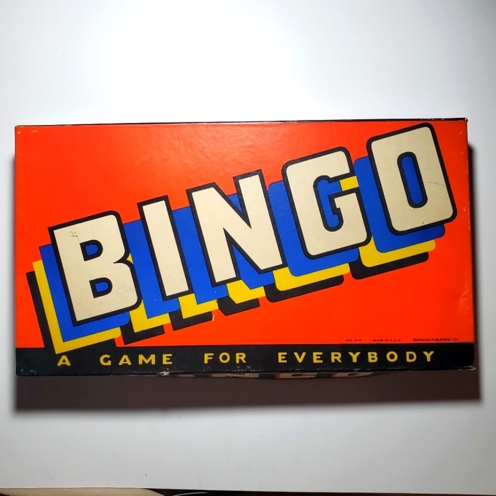 VINTAGE 1940/50’s Whitman Publishing, Bingo Game #2173 Wooden Numbers & Markers